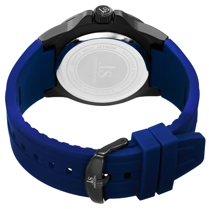Joshua & Sons Men's Quartz Date Display Blue Strap Watch