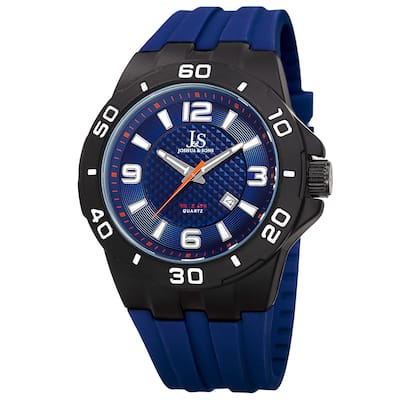 Joshua & Sons Men's Quartz Date Display Blue Strap Watch