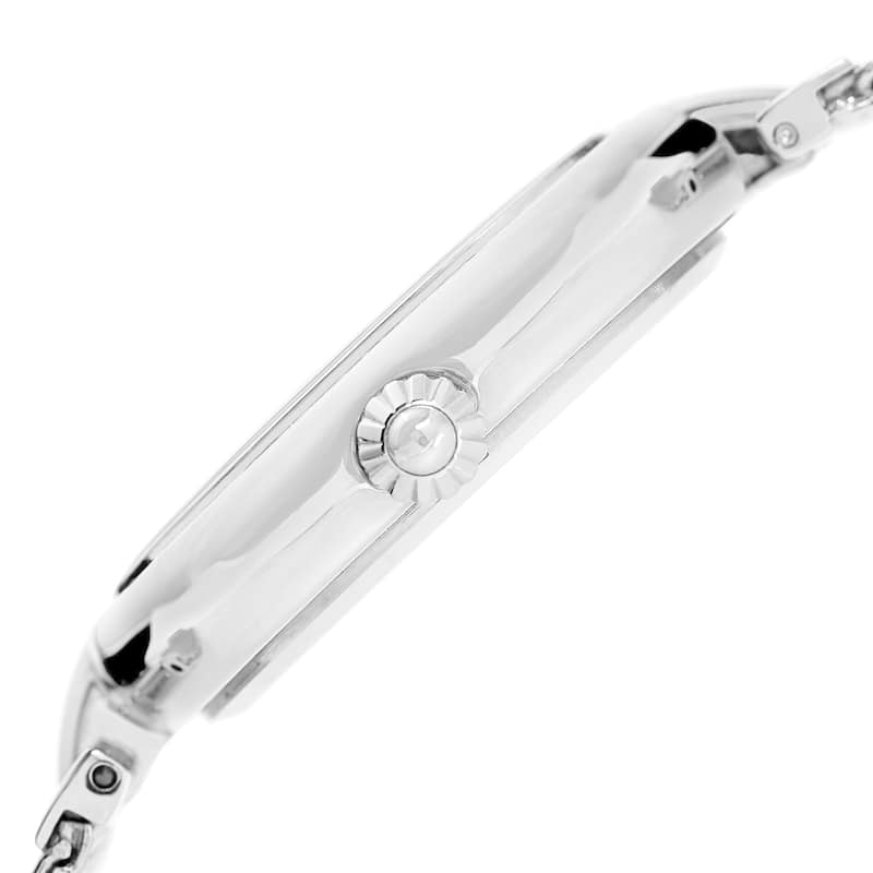 Akribos XXIV Women's Quartz Diamond Stainless Steel Mesh Silver-Tone Bracelet Watch - brown