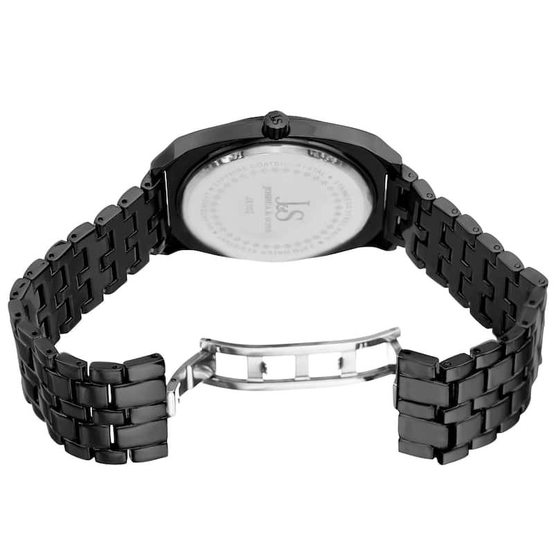 Joshua & Sons Men's Quartz Sunray Dial Black Bracelet Watch