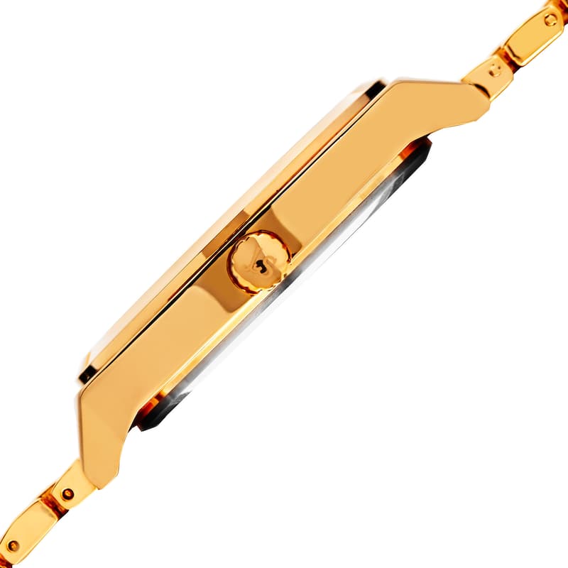 Joshua & Sons Men's Quartz Sunray Dial Gold-Tone Bracelet Watch - Gold
