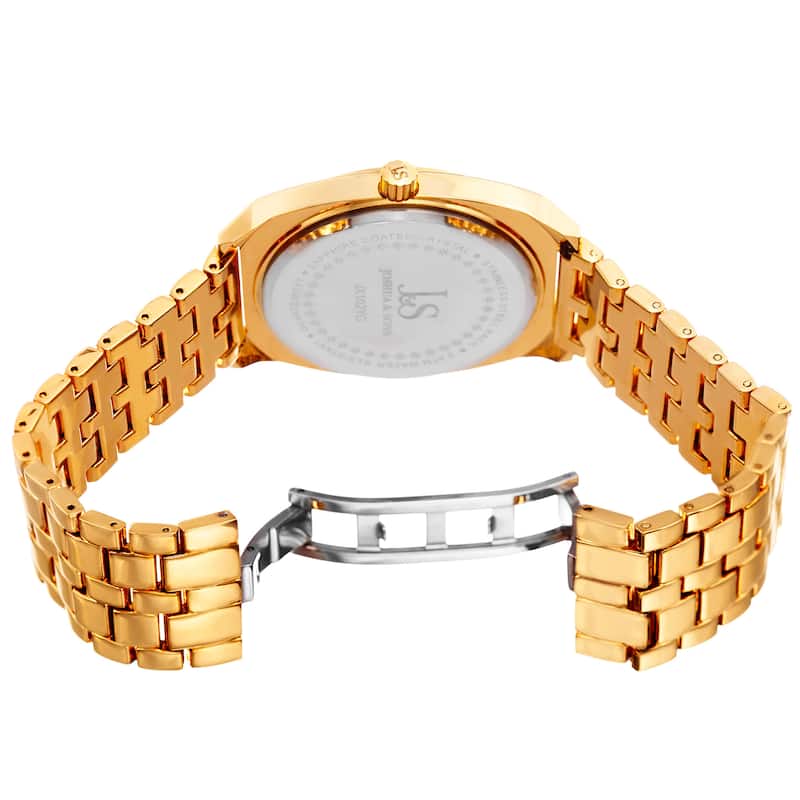 Joshua & Sons Men's Quartz Sunray Dial Gold-Tone Bracelet Watch - Gold