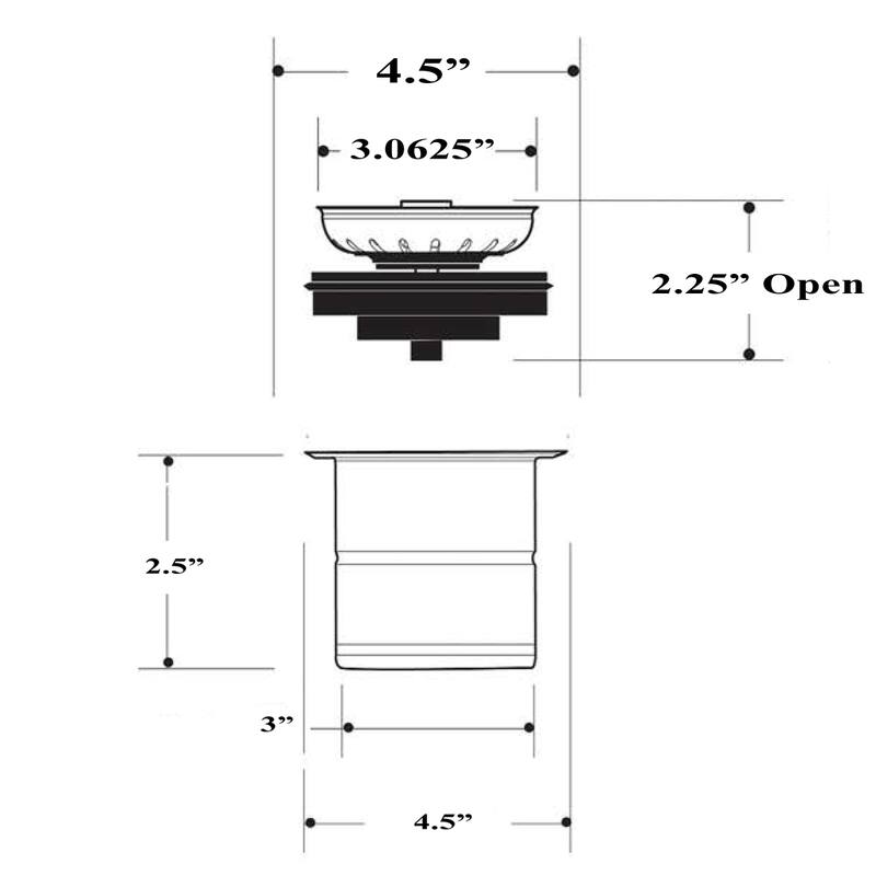 Highpoint Collection Dark Brushed Oil Rubbed Bronze Finished Disposal Drain with Extended Collar