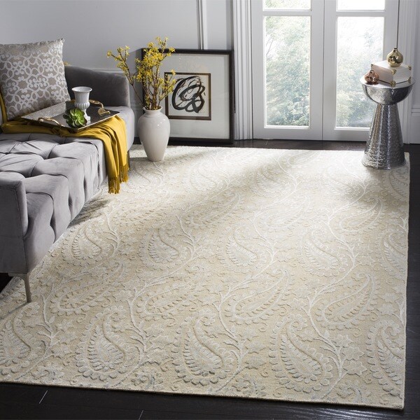 Safavieh Handmade Mirage Paisley Light Blue Wool/ Viscose Rug - 8' x 10'
