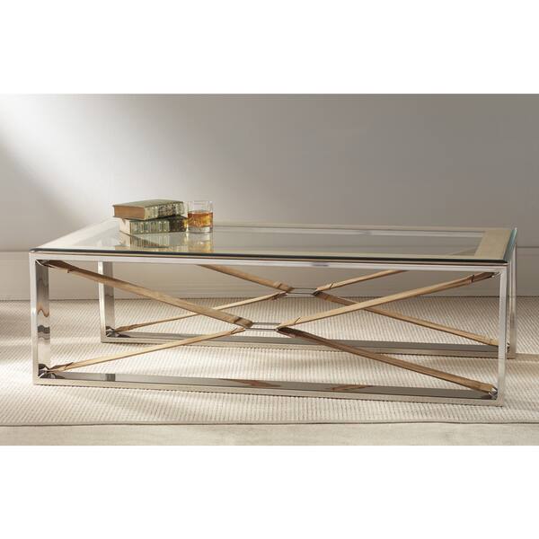 Wellington Tan Coffee Table Rectangle Overstock 10772280