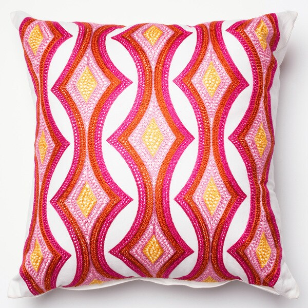 Embroidered Retro Pink/ Multi Down Feather or Polyester Filled 18inch