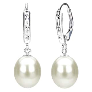 Dangling Pearl Earrings Online At Our Best Davonna Sterling Silver White Cultured Freshwater Pearl Dangle Earrings
