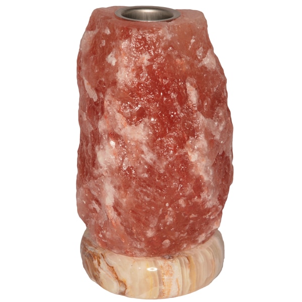 Oil Burning Natural Salt Lamp with Onyx Base   17823273  