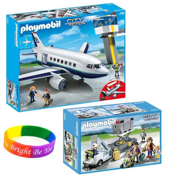 Playmobil KTPMAP2 Passenger Aircraft and Aircraft Stairs Set with