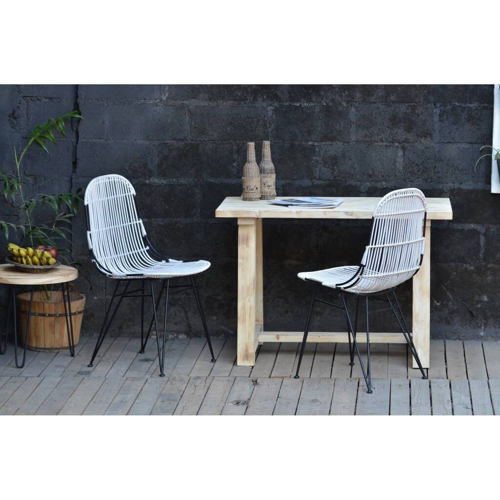 Leo Rattan Chair White