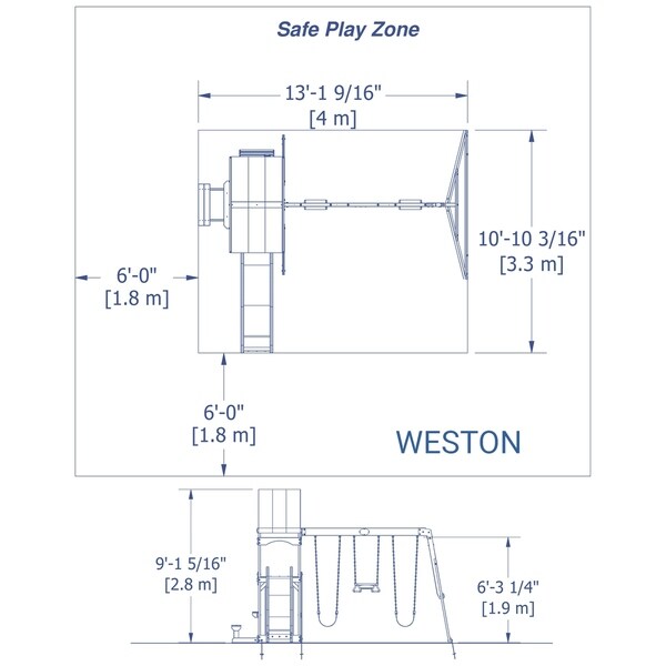 weston all cedar swing set