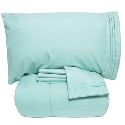 Sweet Home Collection 5 Piece Luxury Lightweight Solid Bed-In-a-Bag with Sheet Set
