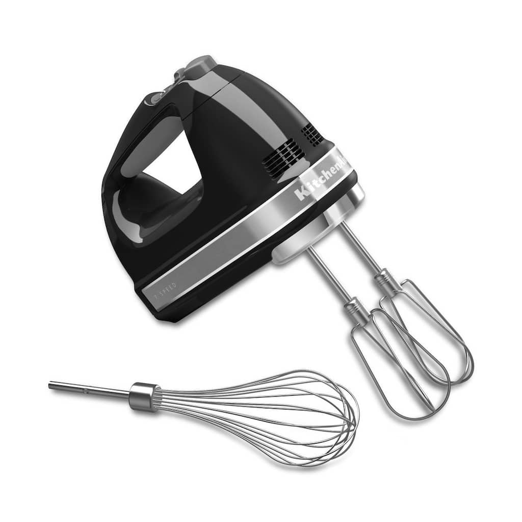 KitchenAid KHM7210OB 7-Speed Digital Hand Mixer with Turbo Beater II Accessories and Pro Whisk - Onyx Black