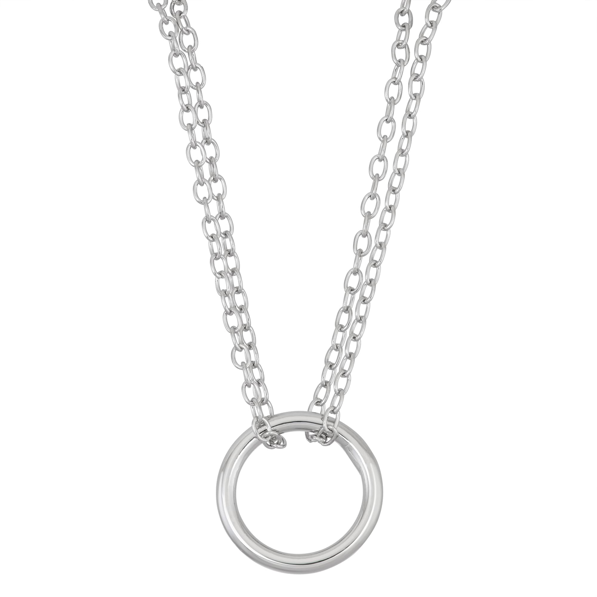 High Polish 925 Sterling Silver Roped Circle S Initial Pendant Necklace