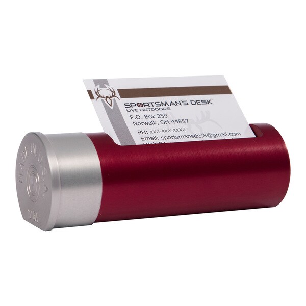 Shop Sportsman's Desk Shotgun Shell Business Card Holder (Red and Platinum Finish) Free