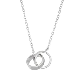 La Preciosa Sterling Silver Multiple Rings Necklace - Overstock 