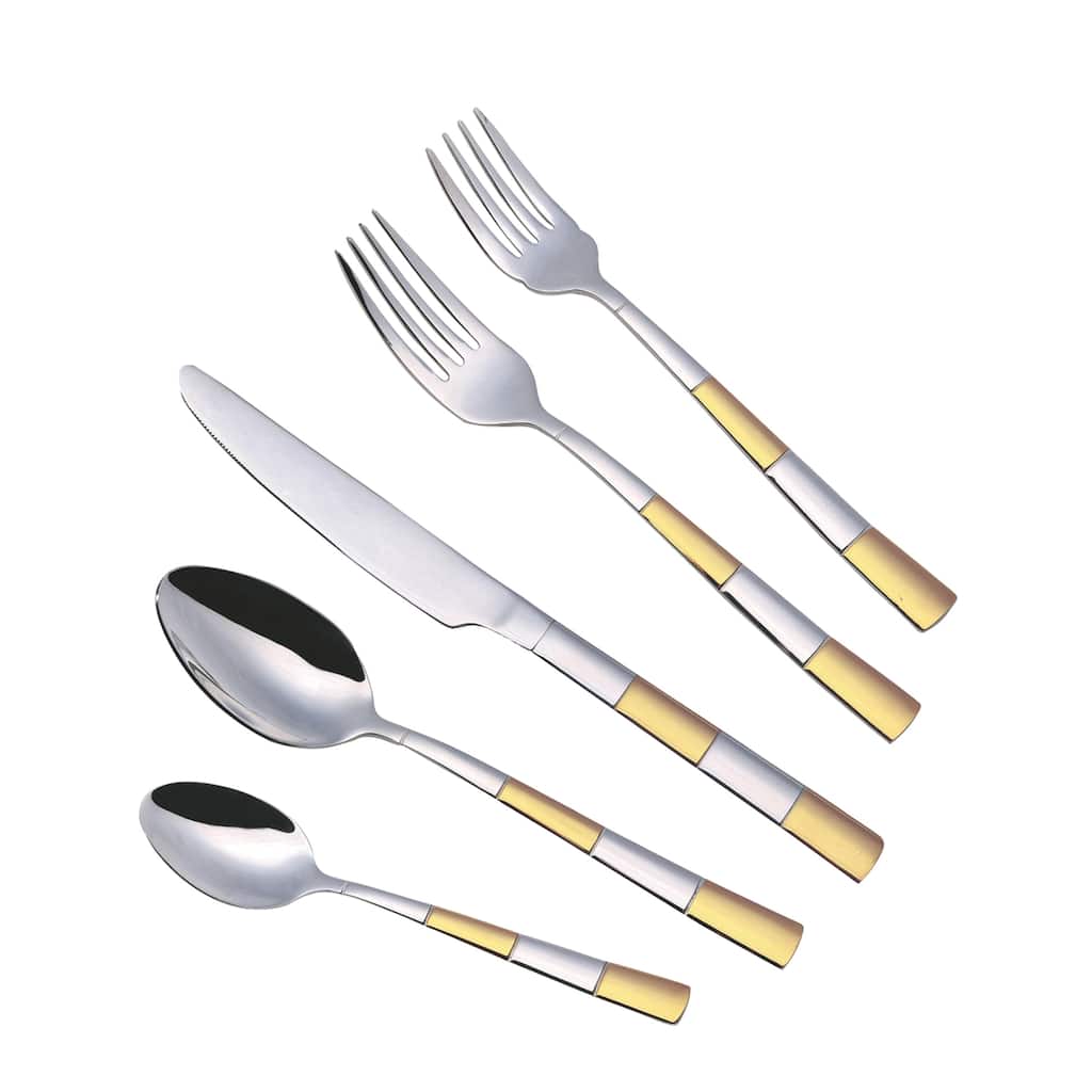 Lorren Home Trends 72-piece Amanda Gold 18/10 Flatware Set (Service for 12)