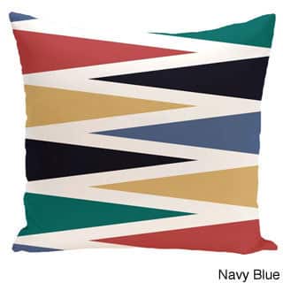 Backgammon Geometric Print 18-inch Outdoor Pillow - Navy