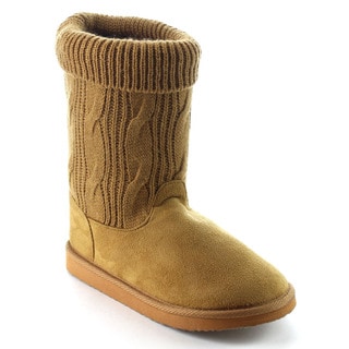 Groove Women's 'Voguish' Faux Fur Wedge Boots - 12223639