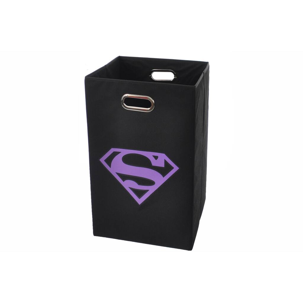 Superman Logo Purple Folding Laundry Basket