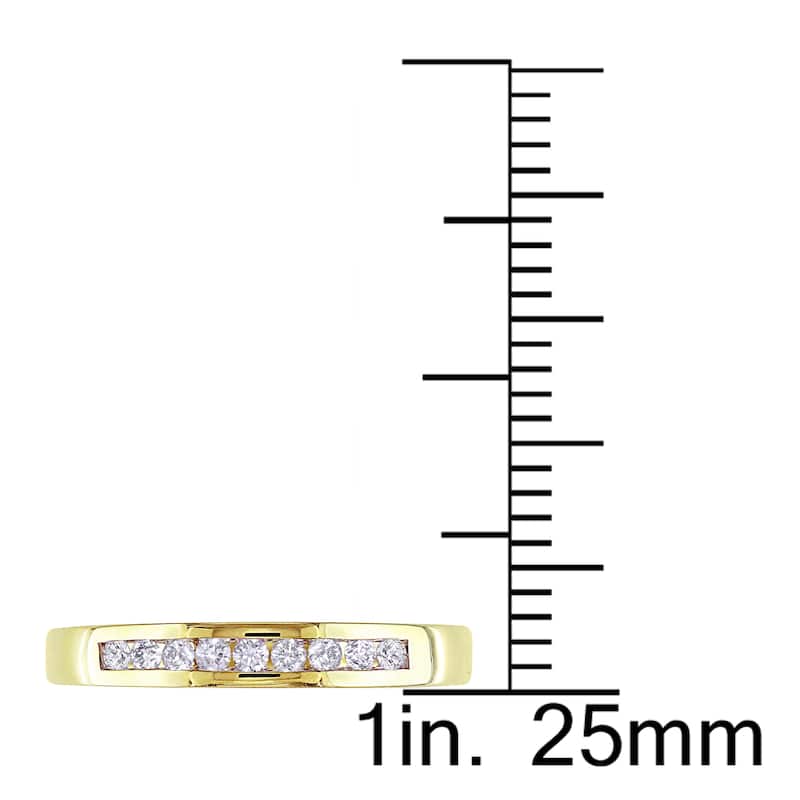 Miadora 10k Yellow Gold 1/5ct TDW Diamond Anniversary Band - White