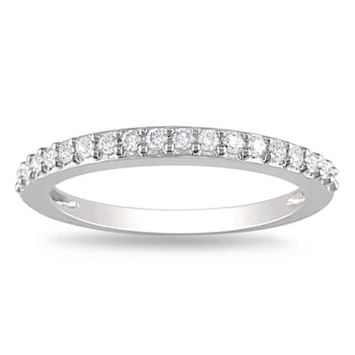 Miadora 10k White Gold 1/4ct TDW Diamond Anniversary Band