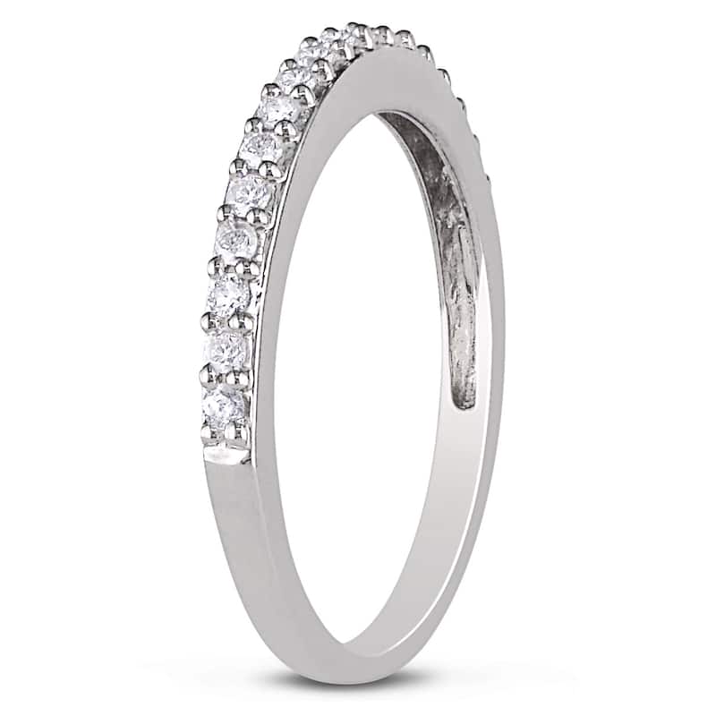 Miadora 10k White Gold 1/4ct TDW Diamond Anniversary Band