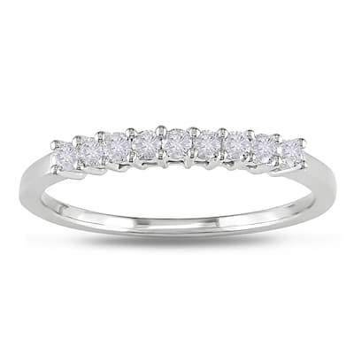 Miadora 10k White Gold 1/4ct TDW Diamond Band