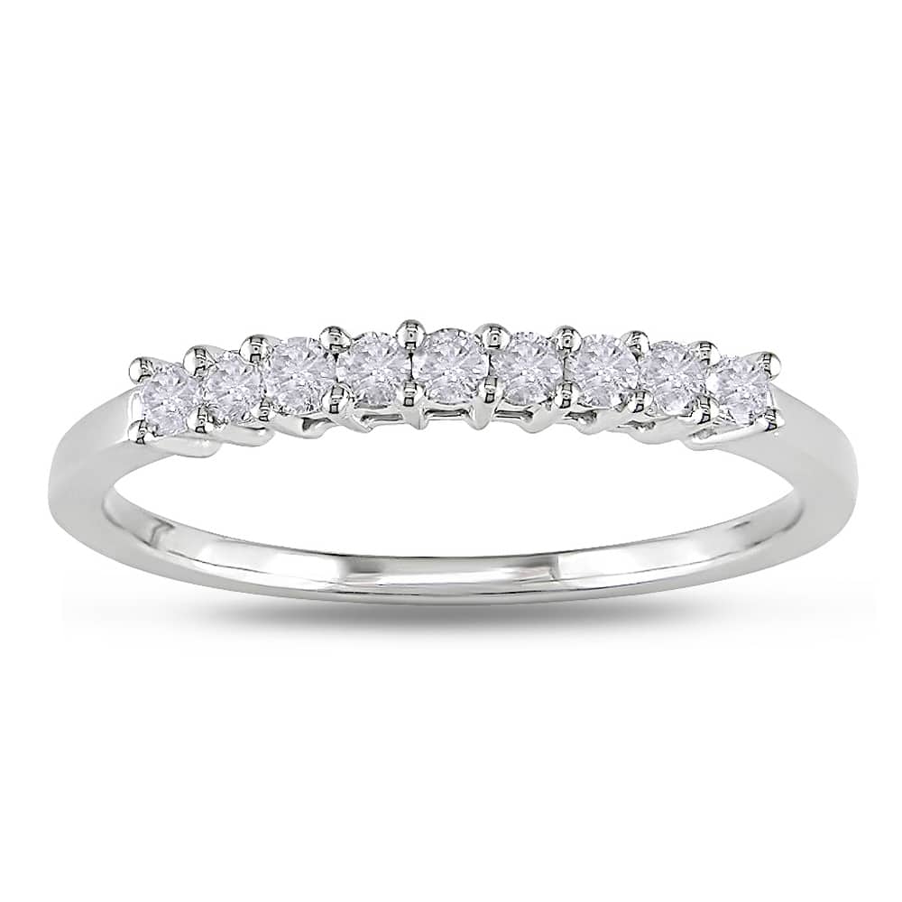 Miadora 10k White Gold 1/4ct TDW Diamond Band