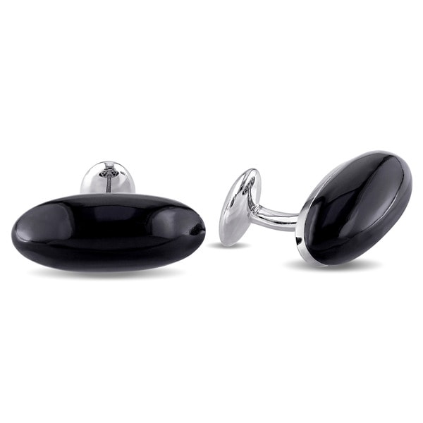 Shop V1969 ITALIA Black Onyx Cufflinks in Sterling Silver - On Sale ...