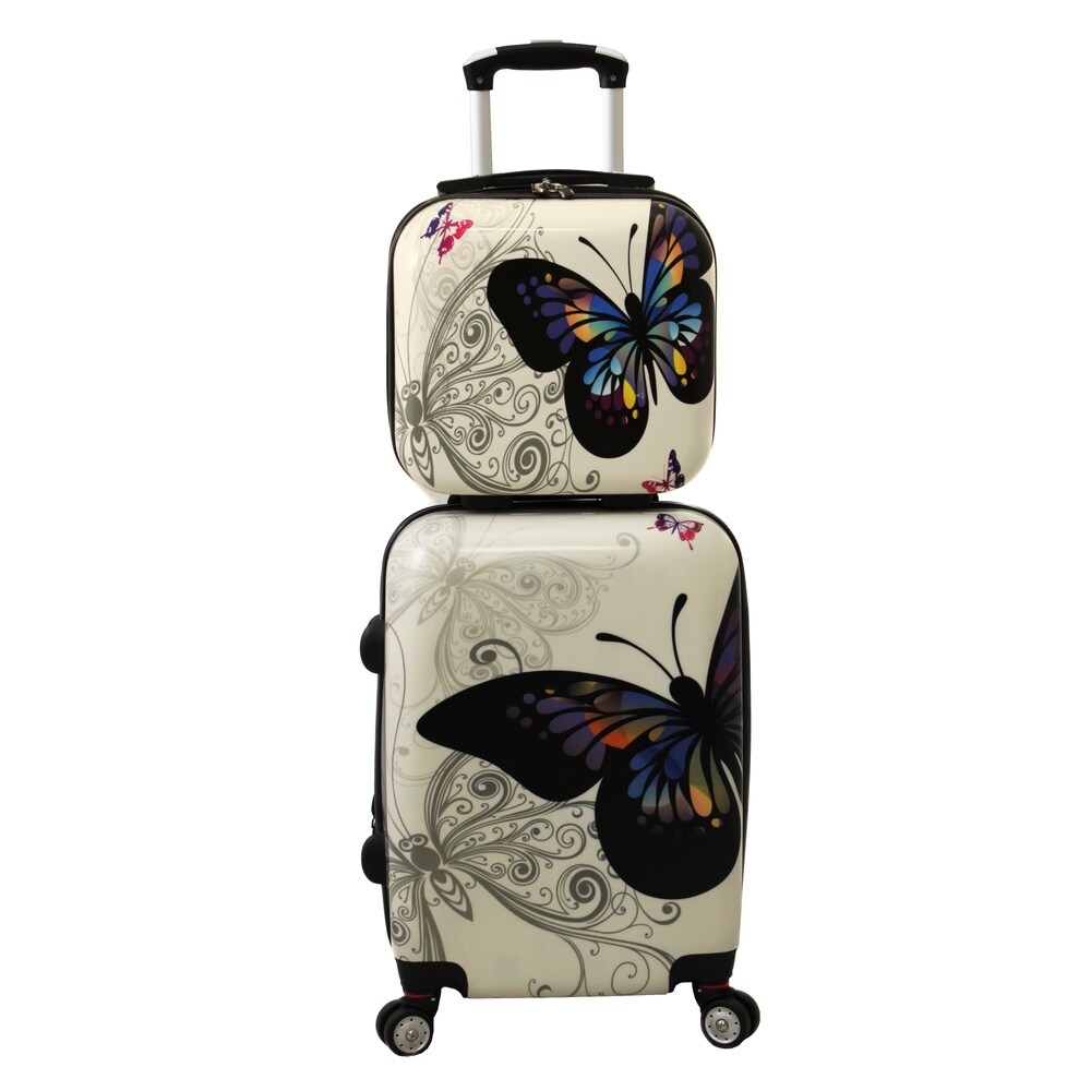 2 piece carry on spinner luggage set