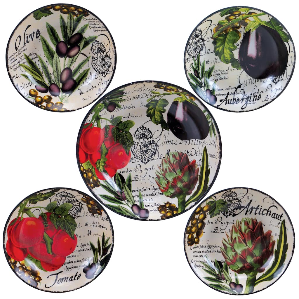 Certified International Botanical Veggies 5-piece Pasta Set