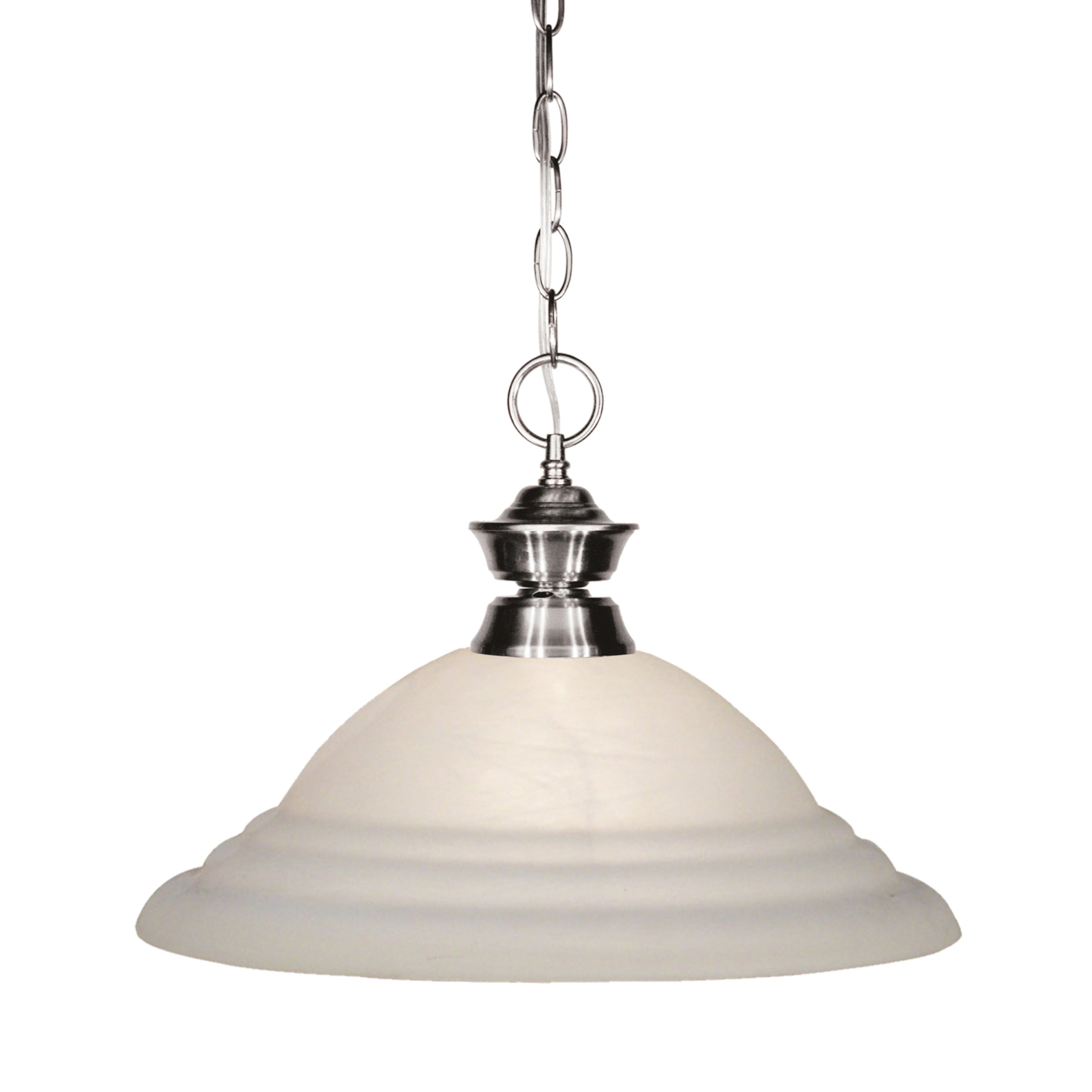 Z-Lite Brushed Nickel with White Swirl Shade - Steel 1-light
