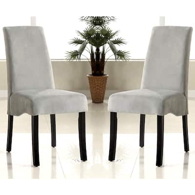 Bass Grey Upholstered Parson Dining Chairs (Set of 2)