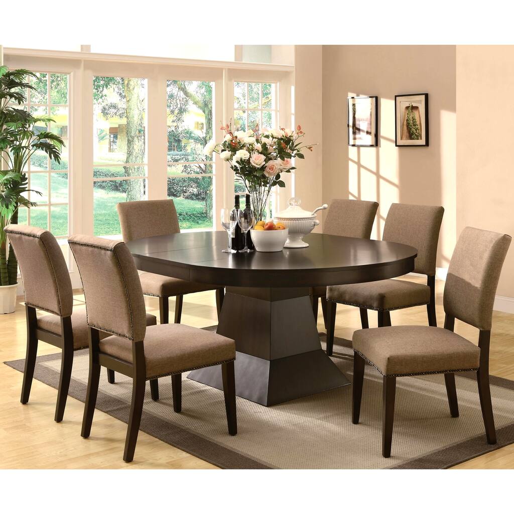 Terra Contemporary Architectural Inspired Espresso Dining Set with ...