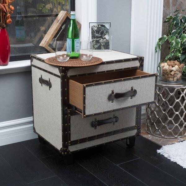 Shop Fontana Upholstered 2Drawer End Table by Christopher Knight Home