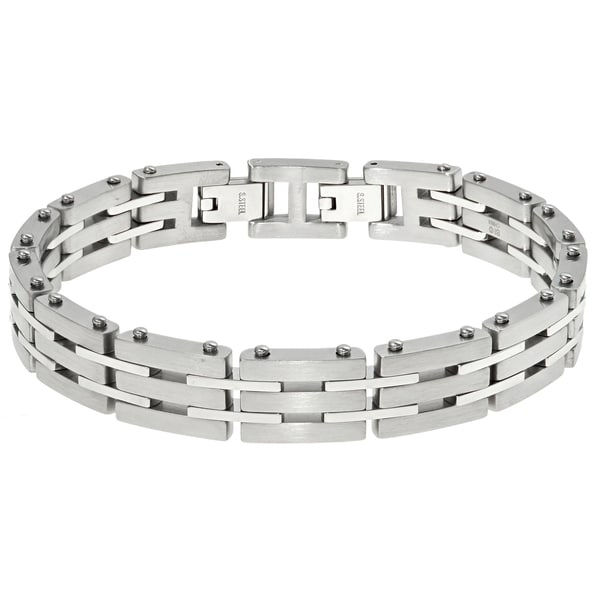 Stainless Steel Men's Link Bracelet with a Lock Extender - Free ...