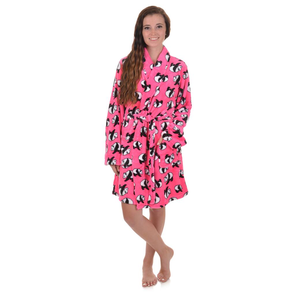 Journee Collection Women's Plush Microfiber Fleece Robe