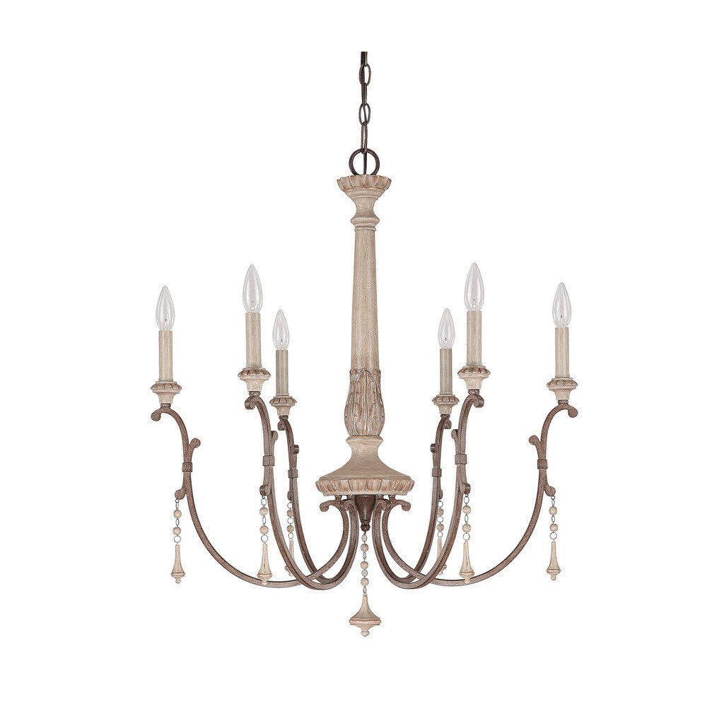 Chateau 6-light French Oak Chandelier - Chandeliers For Bedrooms by Overstock.com