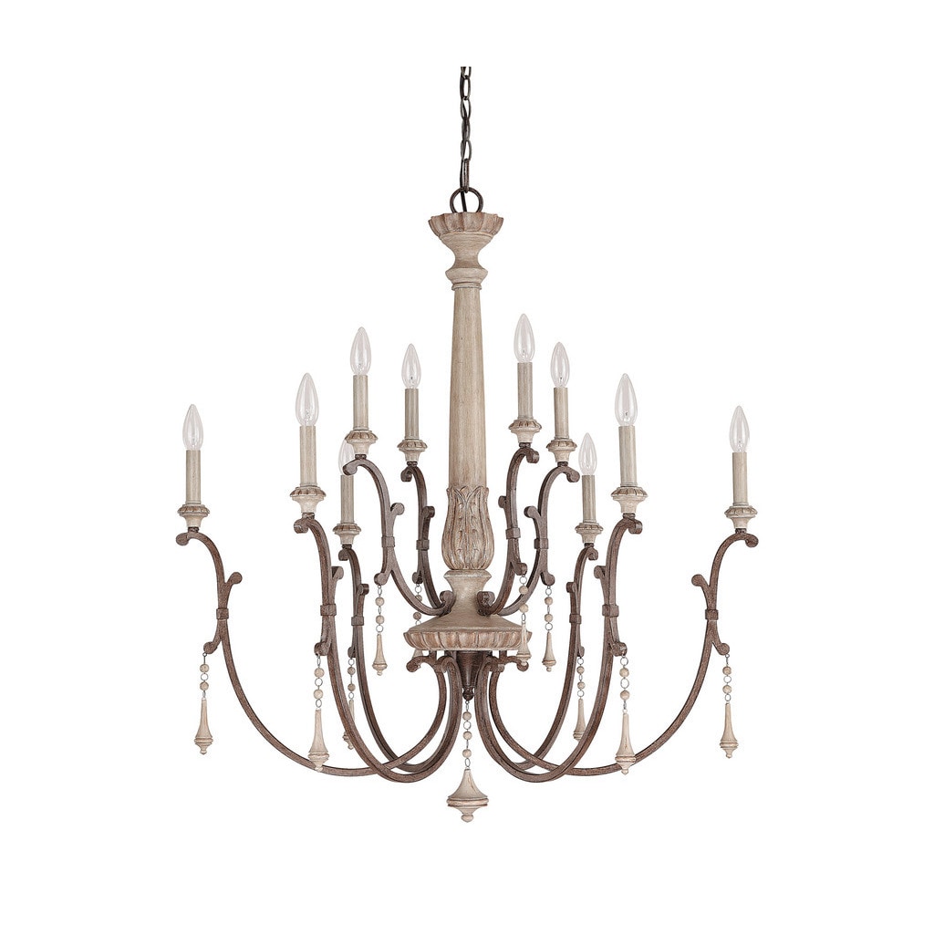 Chateau 10-light French Oak Chandelier - Chandeliers For Bedrooms by Overstock.com