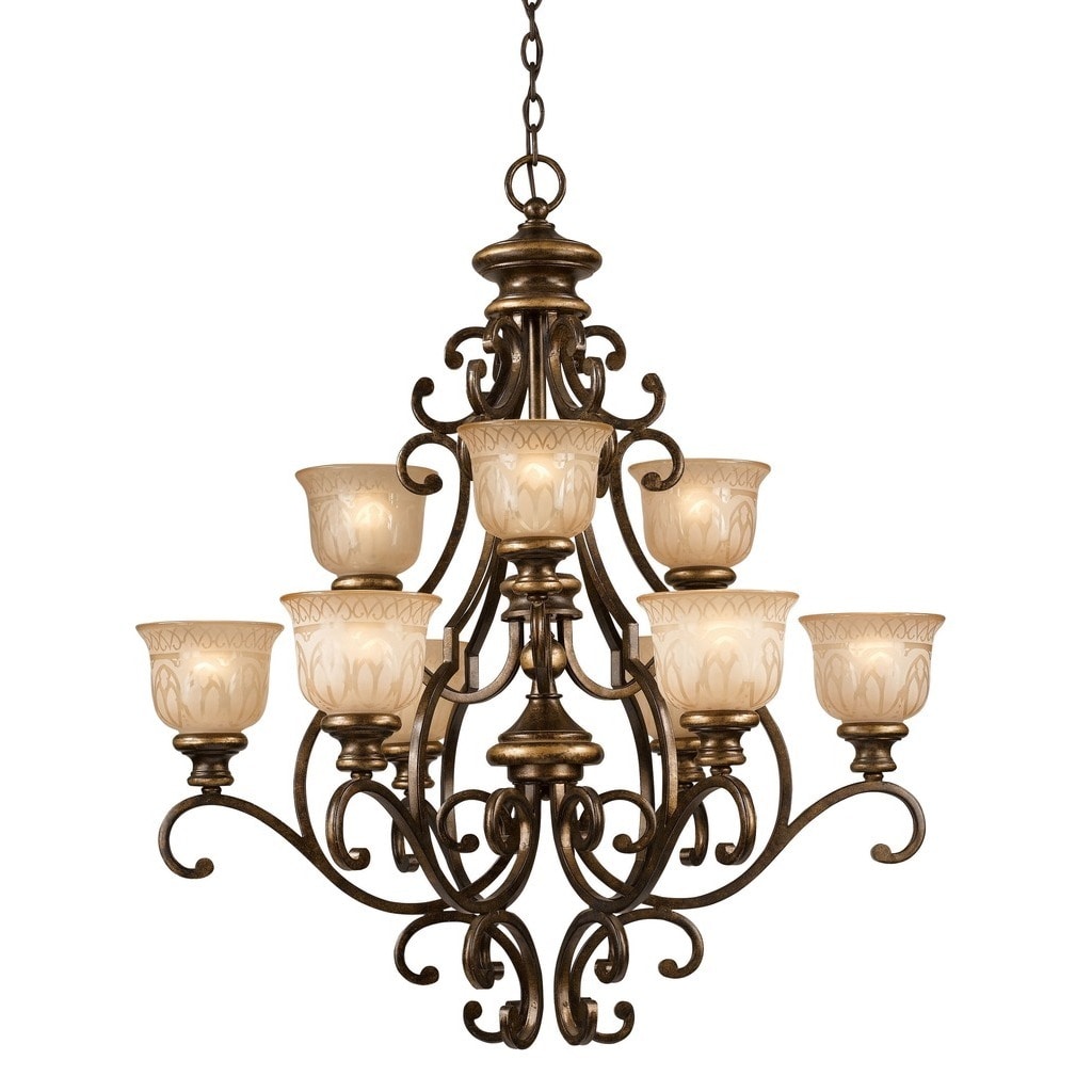 Crystorama Norwalk Collection 9-light Bronze Umber Chandelier - Chandeliers For Bedrooms by Overstock.com