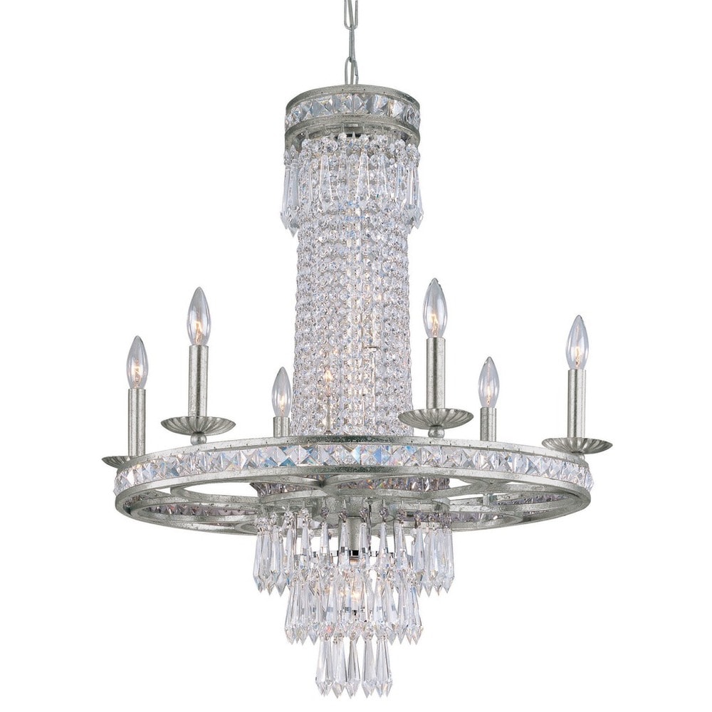 Crystorama 12 Light Crystal Silver Chandelier in the Crystorama 12 Light Crystal Silver Chandelier in the