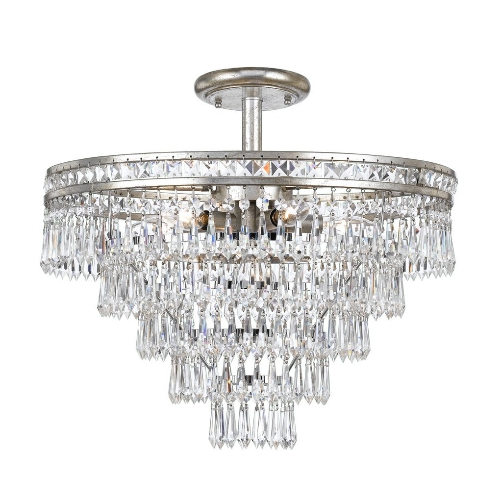 Crystorama Mercer Collection 6-light Olde SIlver Chandelier - Chandeliers For Bedrooms by Overstock.com