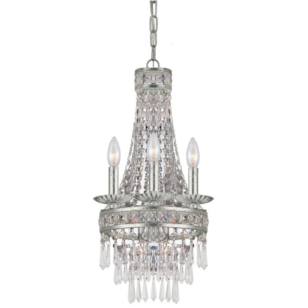 Crystorama Mercer Collection 4-light Olde SIlver Mini Chandelier - Chandeliers For Bedrooms by Overstock.com
