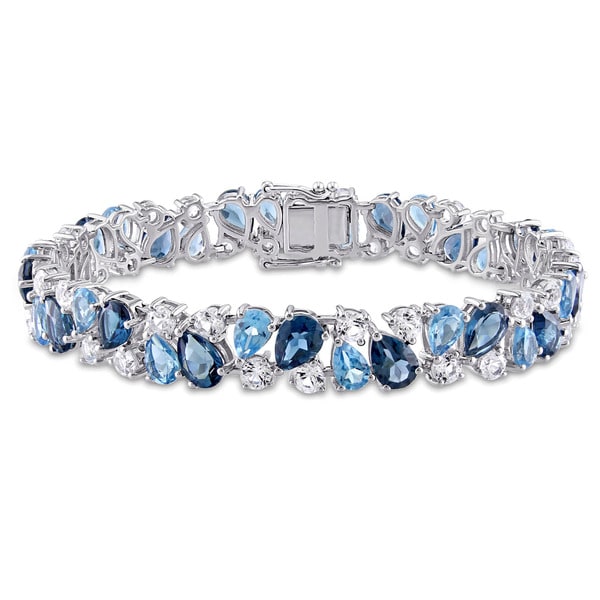 Shop Miadora Signature Collection Sterling Silver Blue Topaz and ...