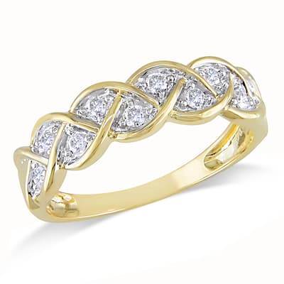 Miadora 10k Yellow Gold 1/4ct TDW Diamond Infinity Ring - White