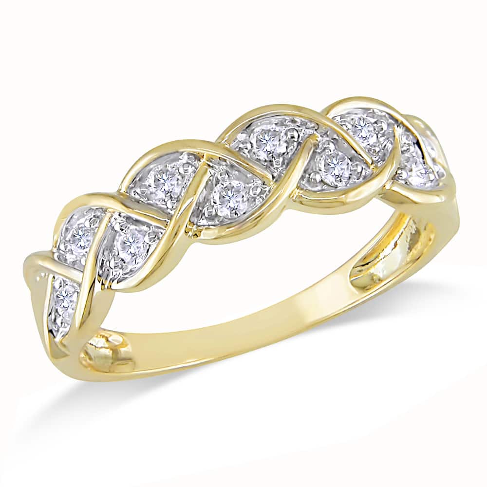 Miadora 10k Yellow Gold 1/4ct TDW Diamond Infinity Ring - White