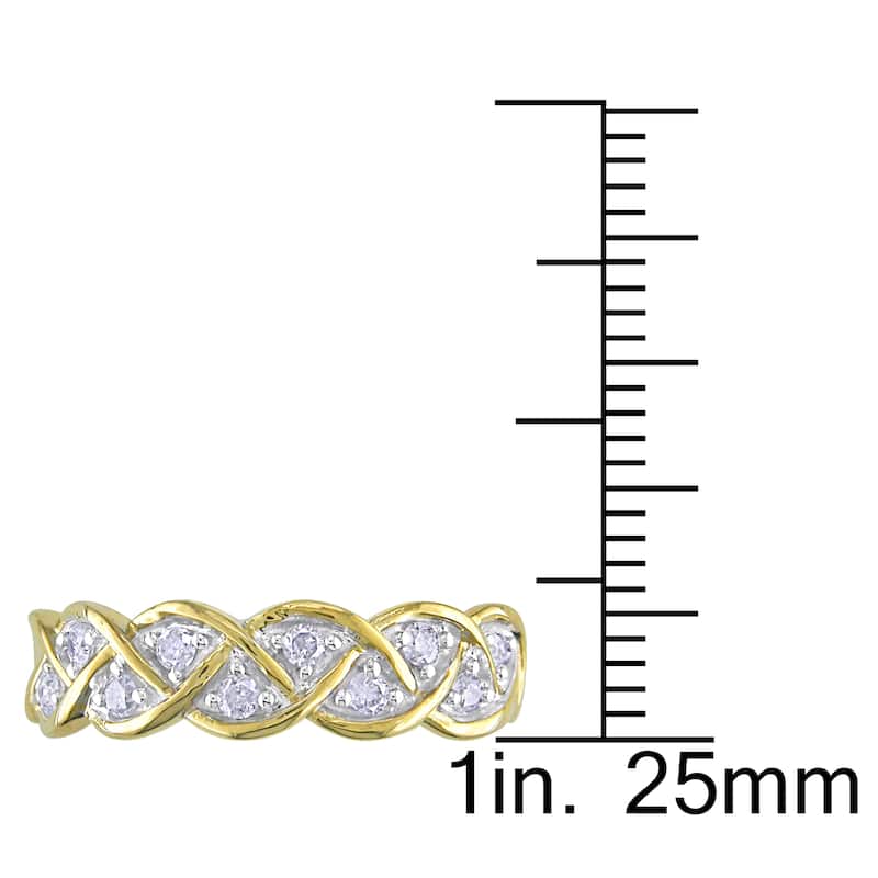 Miadora 10k Yellow Gold 1/4ct TDW Diamond Infinity Ring - White
