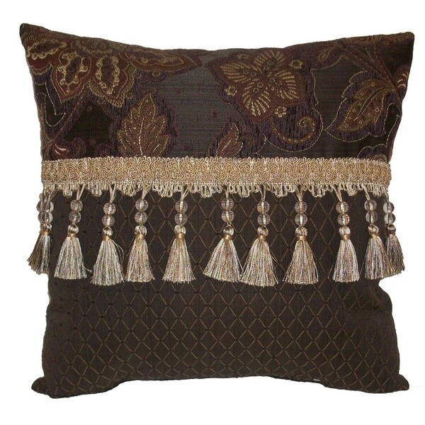Riviera Double Bead Tassel 18-inch Throw Pillow
