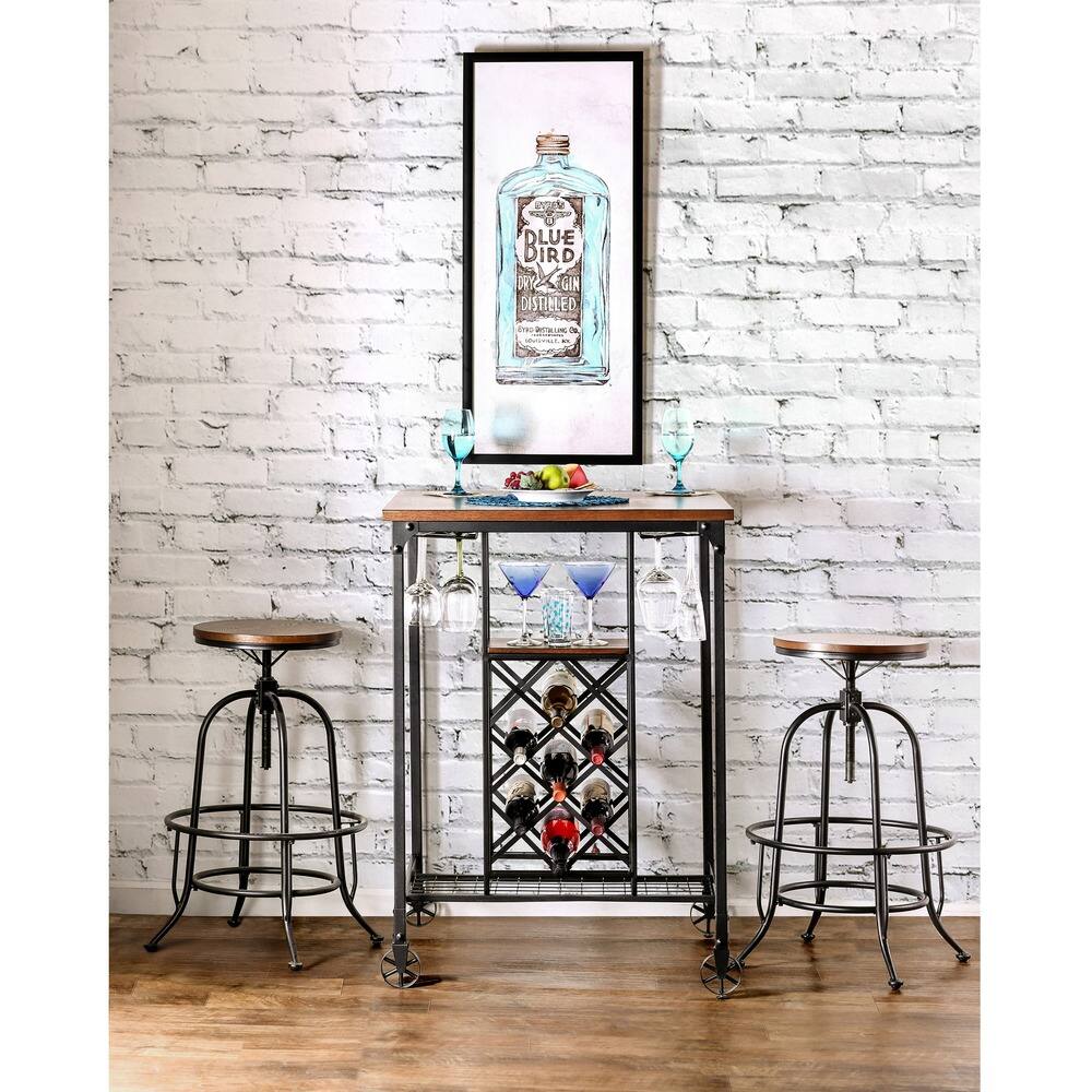 Furniture of America Ursa Industrial Oak 42-inch Metal Bar Table